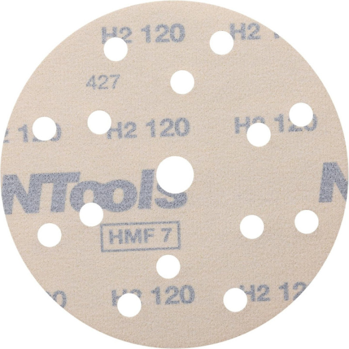 Disque de ponçage - Abrasif - 150mm diamètre - Grain 120 - 10 pièces - Ntools HMF7