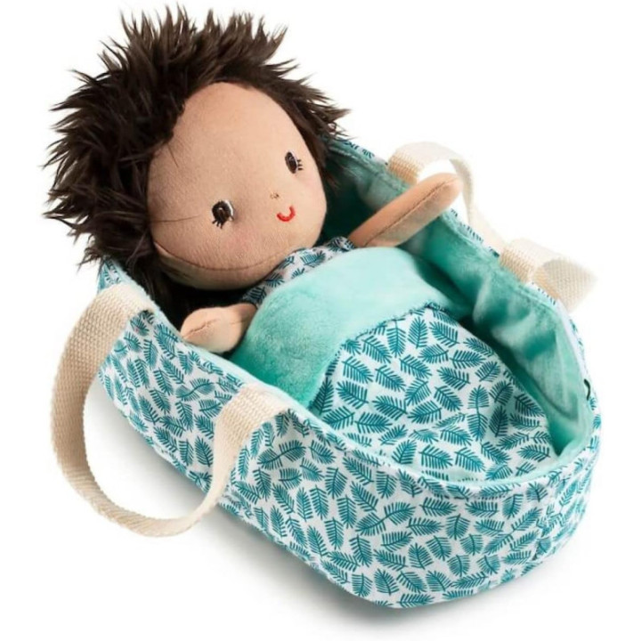 Peluche - Bébé Ari et son couffin - Poupon - Dès 1 an - 22cm - Tissu - Lilliputiens