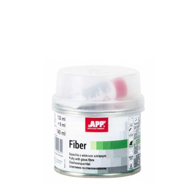 Mastic polyester - Bi-composant - Avec fibre de verre - Acier, bois, béton, plastique - APP - 140ml