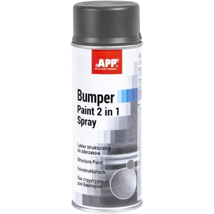 Bombe de peinture - Gris satiné - Pare-chocs - Rétroviseur - Plastique extérieur - APP