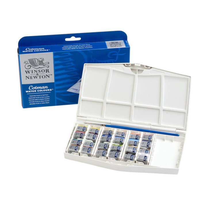 Boîte De 24 Demi-Godets Aquarelle Fine Cotman - Winsor Et Newton