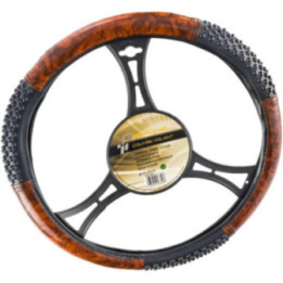 Protection pour volant de voiture - Aspect bois - Diamètre 37/39cm - Grip ergonomique