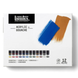 Gouache acrylique - Mate - 12 couleurs - Flacons 22ml - Liquitex - Beaux-arts