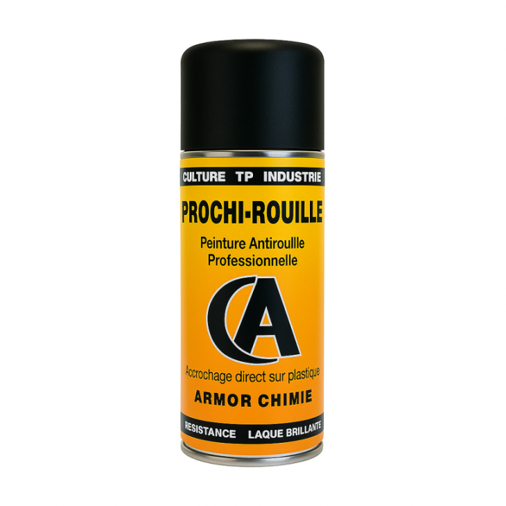 Bombe de peinture - Antirouille - Noir 6009LA - Satiné - Prochi-rouille - Armor Chimie - 400ml