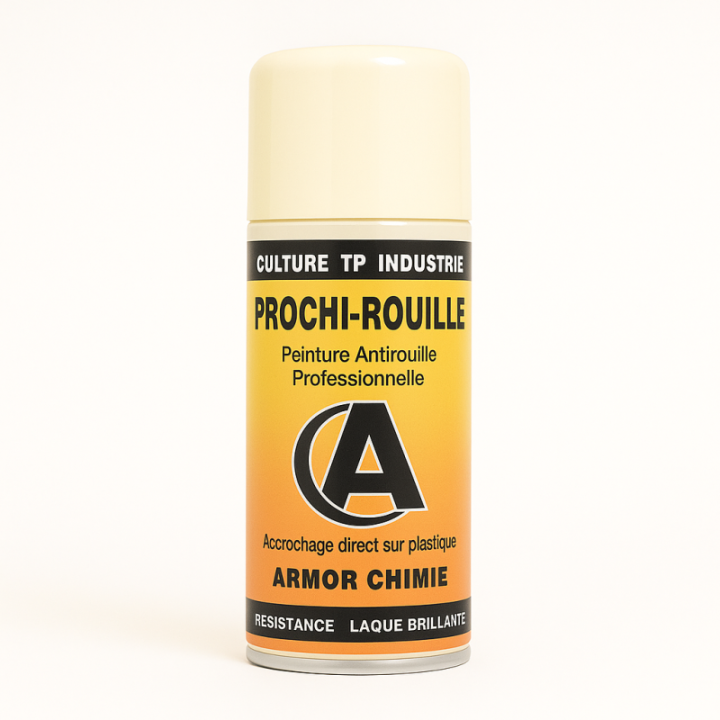Bombe de peinture - Antirouille - Ivoire - RAL 1015 - Brillant - Prochi-rouille - Armor Chimie - 400ml