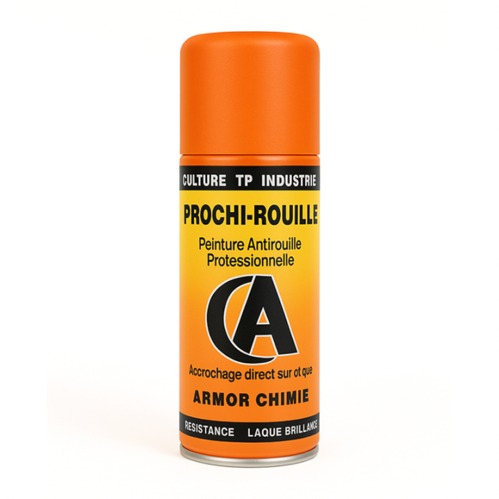 Bombe de peinture - Antirouille - Orange Kubota 1207 - Brillant - Prochi-rouille - Armor Chimie - 400ml