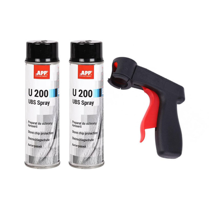 Anti gravillons - Protection bas de caisse - Noir - APP U200 - 2x500ml + poignée pistolet