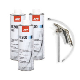 Anti gravillon - Blanc - Anti corrosion - Carrosserie - APP - 3 bidons 1L U200 + pistolet pulvérisation