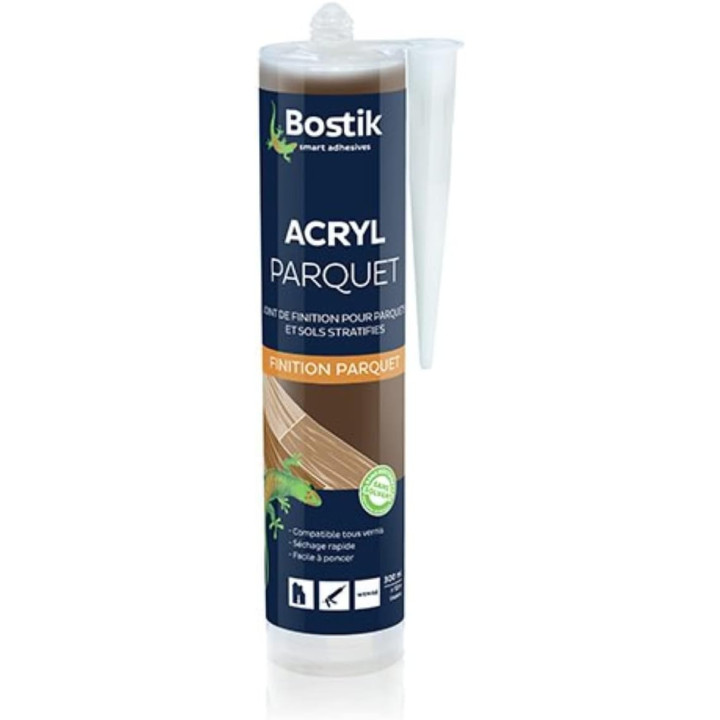 Mastic de finition  - Parquets et sols stratifiés - Couleur Wengé - Finition parquet - Bostik - 300ml