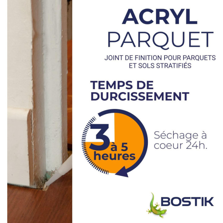 Mastic de finition  - Parquets et sols stratifiés - Couleur Wengé - Finition parquet - Bostik - 300ml