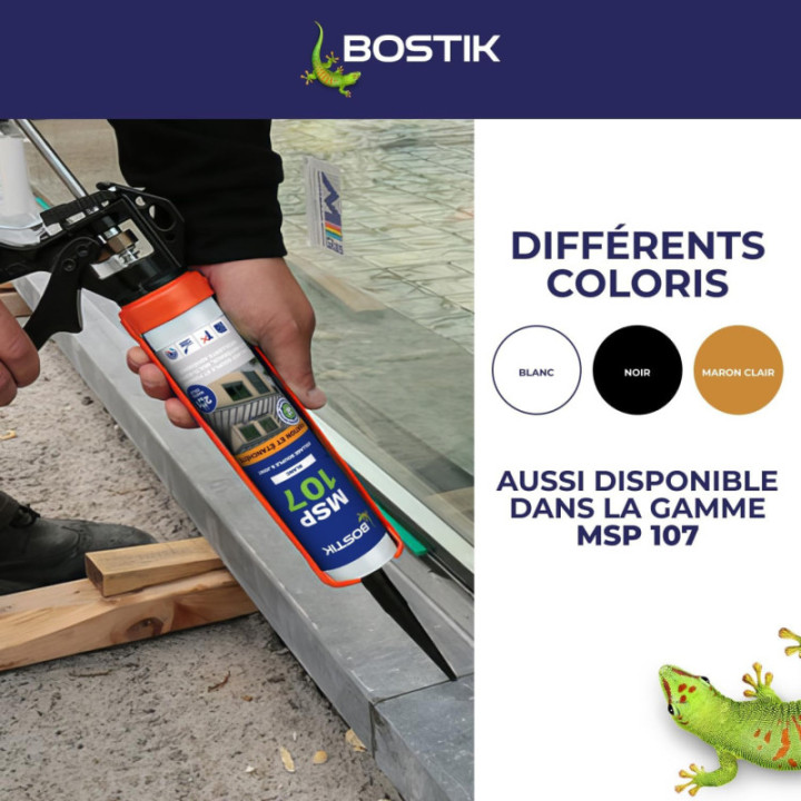 Mastic - MS polymères - Gris - Etanche et fixation - Spécial zinc - Bostik - 300ml