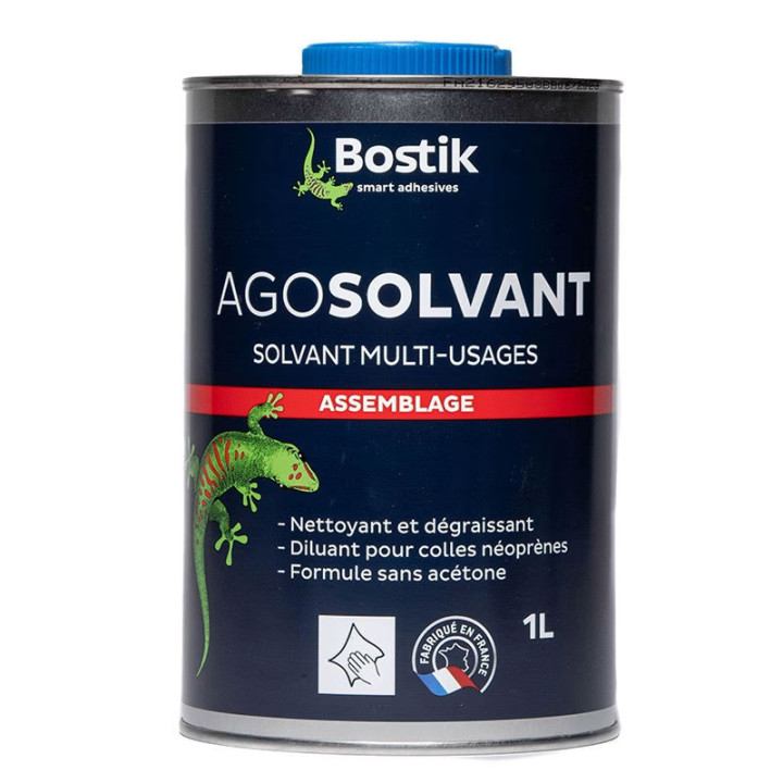 Solvant multi-usages - Algosolvant - Nettoyant et dégraissant - Sans acétone - Bostik - Pot 1L