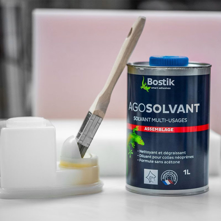 Solvant multi-usages - Algosolvant - Nettoyant et dégraissant - Sans acétone - Bostik - Pot 1L