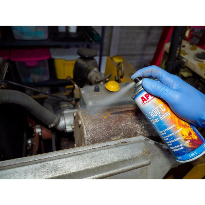 Bombe de peinture - Gris - Haute température - Jusqu'à 800°C - Voiture, moteur, moto - APP