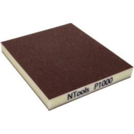Éponge de ponçage - Abrasive - Double face - Grain 1000 - 12x10cm - 20 pièces - Ntools GSD