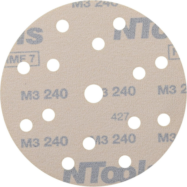 Disque de ponçage - Abrasif - 150mm diamètre - Grain 240 - 10 pièces - Ntools HMF7