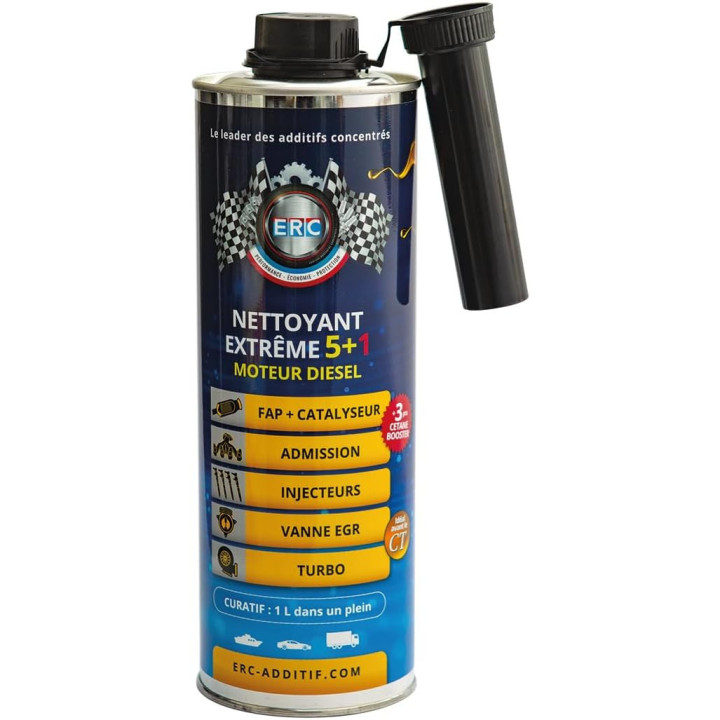 Nettoyant - Moteur - Diesel - Extrême 5+1 - ERC - Catalyseur, admission, injecteurs, turbo - 1L