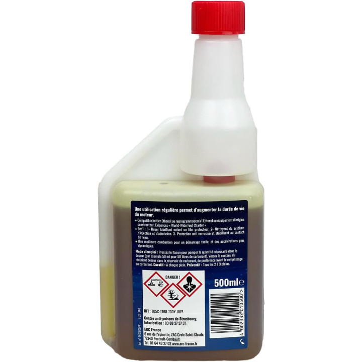 Additif - Démarrage facile - Ethanol 3 en 1 - Pour moteur essence - ERC - 500ml