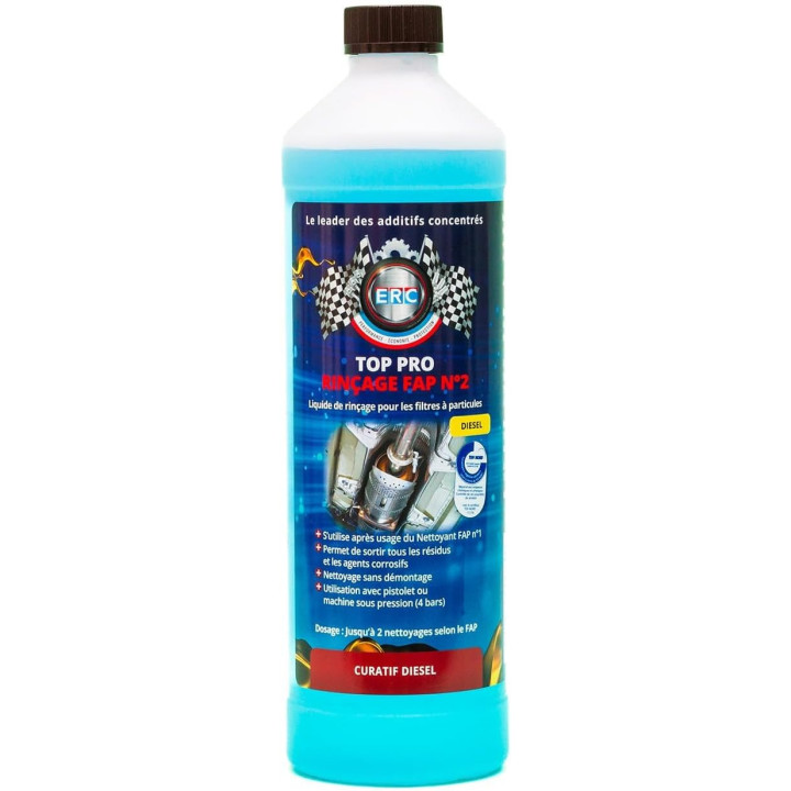 Nettoyant FAP N°2 - Liquide rinçage concentré pour FAP - Diesel - ERC - Bidon 1L