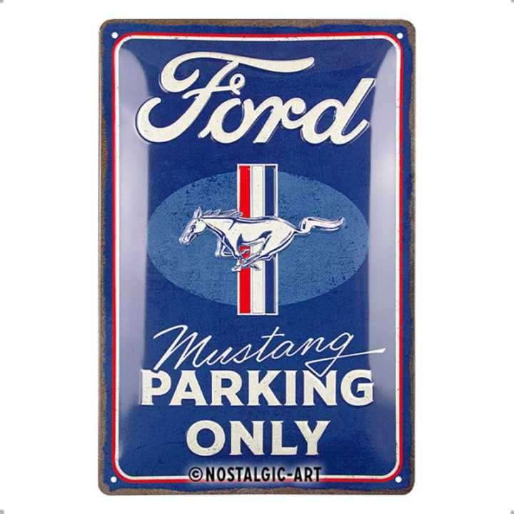 Plaque - Enseigne publicitaire - Vintage - Ford Mustang - Design rétro - 20x30cm