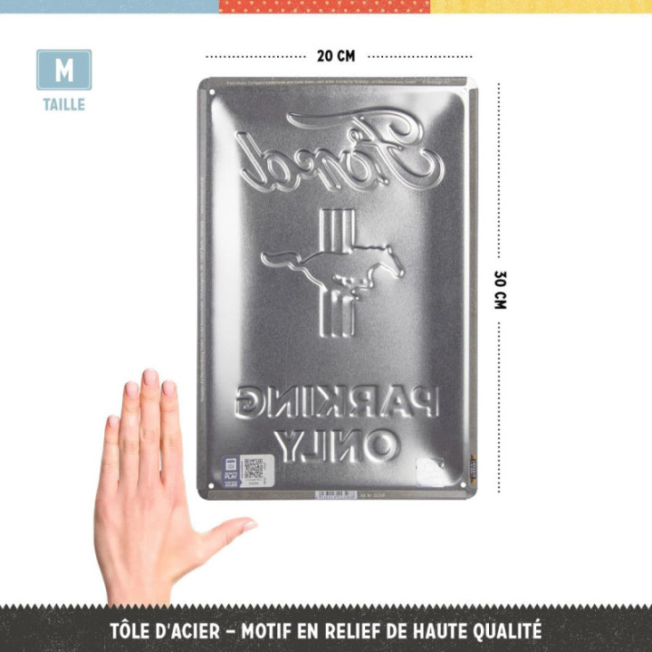 Plaque - Enseigne publicitaire - Vintage - Ford Mustang - Design rétro - 20x30cm