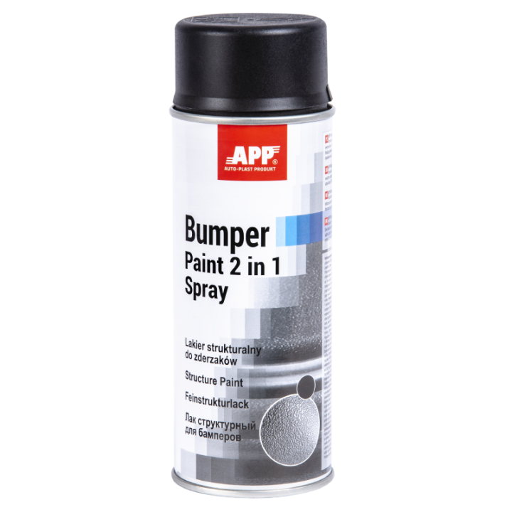 Bombe de peinture - Structurante - Noir - Répare pare-chocs, rétroviseur, plastique - APP 400ml
