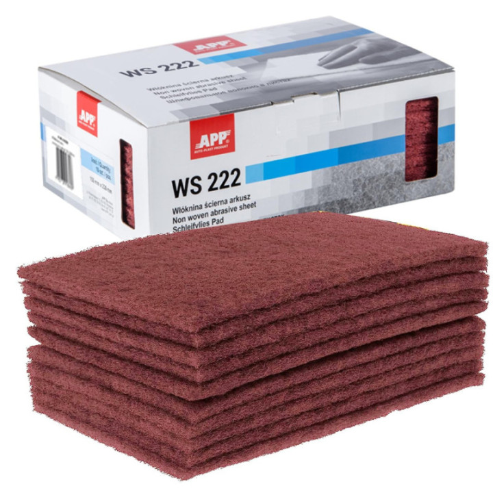 Papier abrasif - Non tissé - Pour ponceuse bois, métal, inox, acier - Grain moyen 320-360 - APP WS222