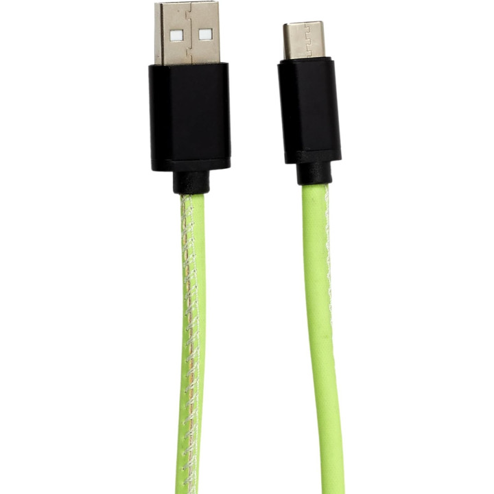 Câble de charge rapide - TYPE C et USB - 2m de longueur - Couleur fluo
