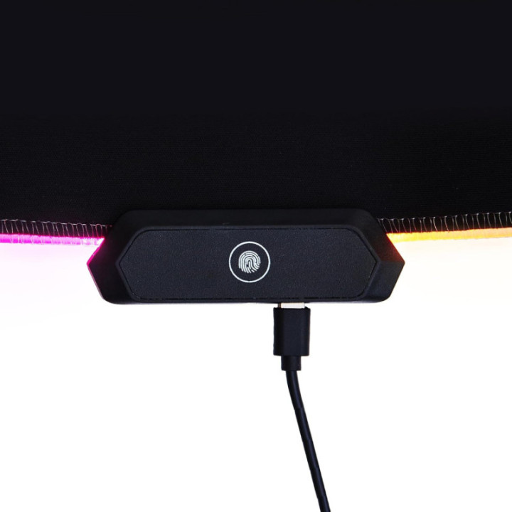 Tapis de souris - Gamer - Noir - Grand format 80x30cm - 2 ports USB + éclairage RGB