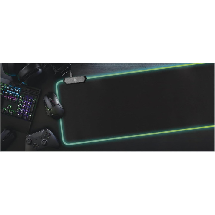 Tapis de souris - Gamer - Noir - Grand format 80x30cm - 2 ports USB + éclairage RGB