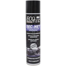 Mousse nettoyante - Intérieur/extérieur - Voiture - Parfum frais - ECO TEC - SEC-NET