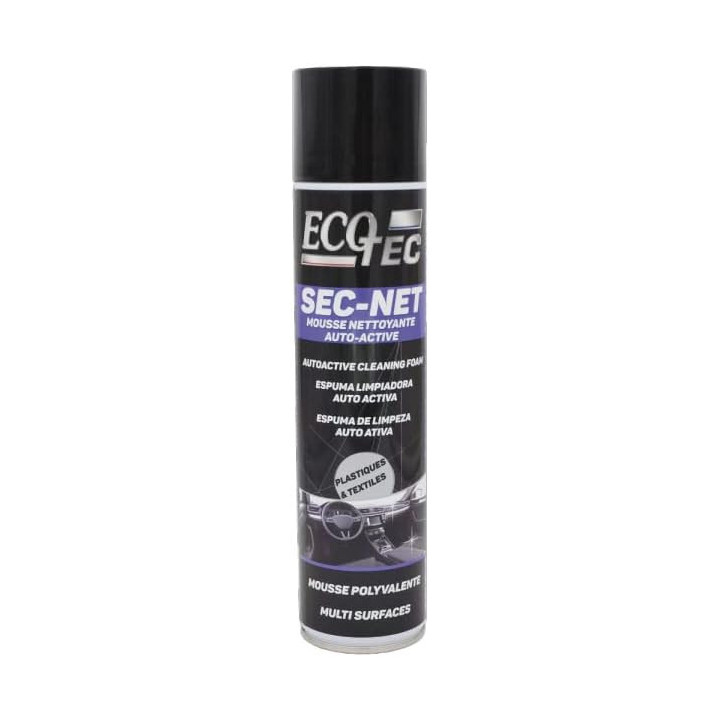 Mousse nettoyante - Intérieur/extérieur - Voiture - Parfum frais - ECO TEC - SEC-NET