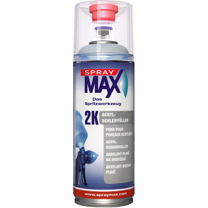 Apprêt - Primaire d'accroche - Gris moyen - Acrylique - Carrosserie auto/moto - Bicomposant - SprayMax - 400ml