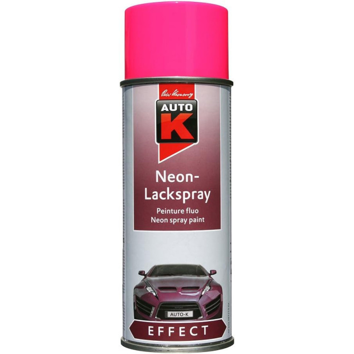 Bombe de peinture - Métal, tôle et plastique - Rose fluo - 400ml - Auto-K