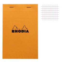Bloc notes - A5 - 14,8x21 cm - Petits Carreaux - 80 feuilles - Rhodia
