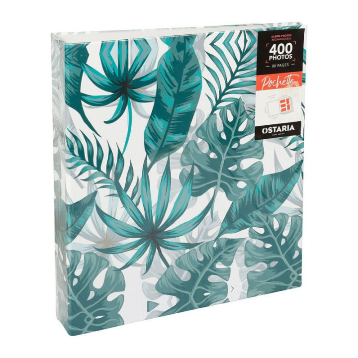 Album photos - 33x38 cm - 400 pochettes - 80 pages - Rechargeable - Couverture jungle