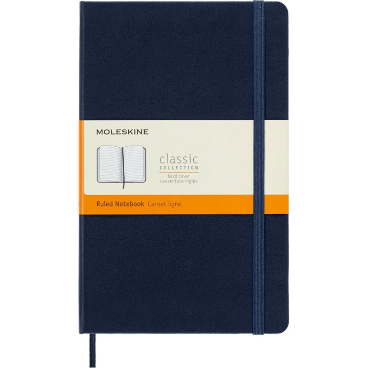 Carnet - 13x21cm - Bleu - 240 pages lignées - Couverture rigide - Moleskine