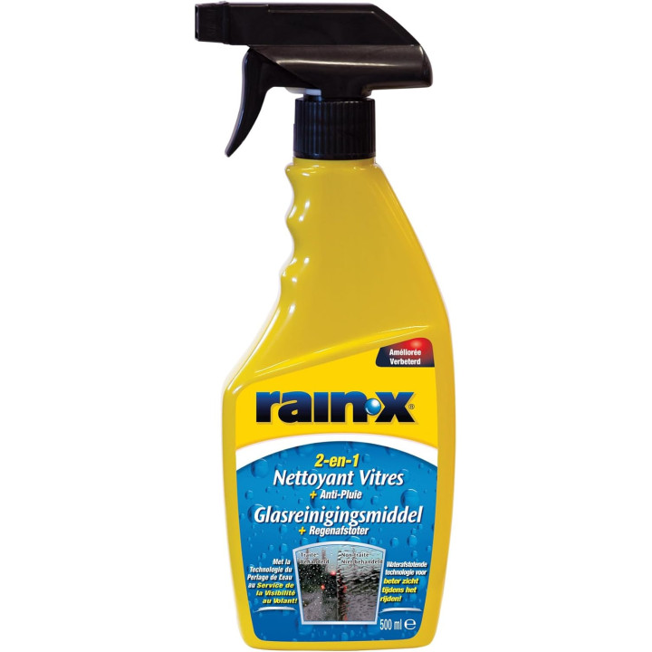 Produit nettoyant pour vitres - Action anti-pluie - Visibilité optimale - Rain-X - 500ml