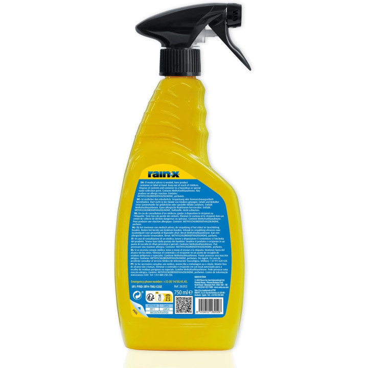 Produit nettoyant - Carrosserie - Sans eau - Anti-pluie - Protège - Rain-X Cerami-X - 750ml
