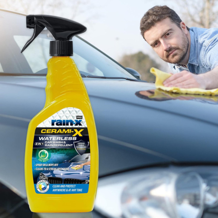 Produit nettoyant - Carrosserie - Sans eau - Anti-pluie - Protège - Rain-X Cerami-X - 750ml