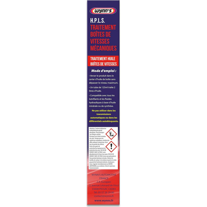 Additif - Boîte de vitesse manuelle et ponts - Réduit bruit - Stop fuite d'huile - Wynn's