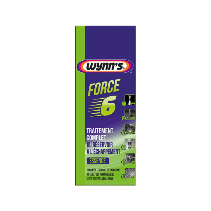 Additif - Moteur essence - Nettoyant moteur 6 en 1 - Traitement complet - Wynn's - Force 6