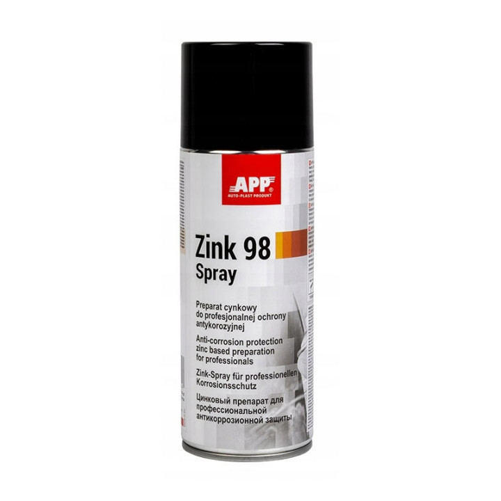 Bombe de peinture - Anti corrosion, antirouille - Gris foncé - Résiste à la chaleur - APP Zink 98