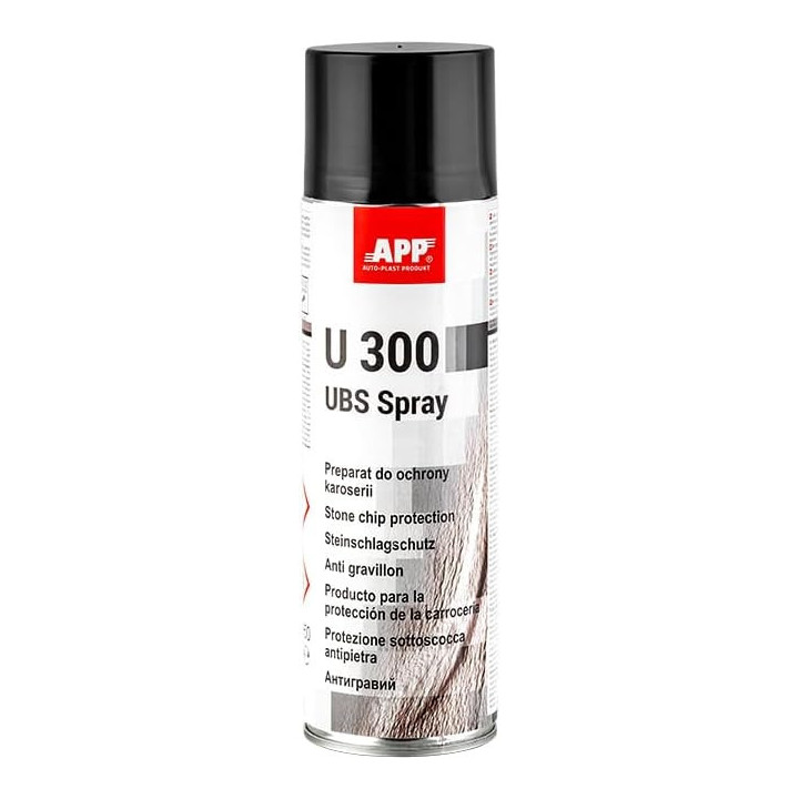 Bombe de peinture - Anti-gravillon - Noir - Carrosserie - APP U300 UBS Spray - 500ml
