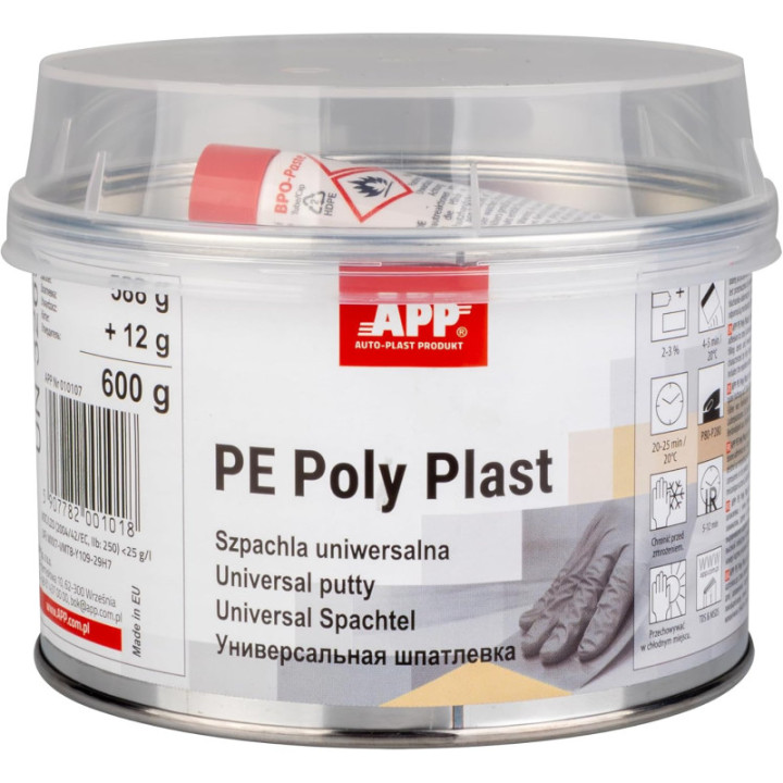 Mastic - Universel - Polyester - Durcisseur inclus - Beige clair - Tous supports - APP Poly Plast