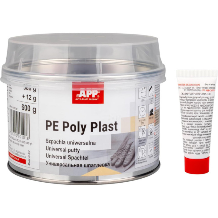 Mastic - Universel - Polyester - Durcisseur inclus - Beige clair - Tous supports - APP Poly Plast