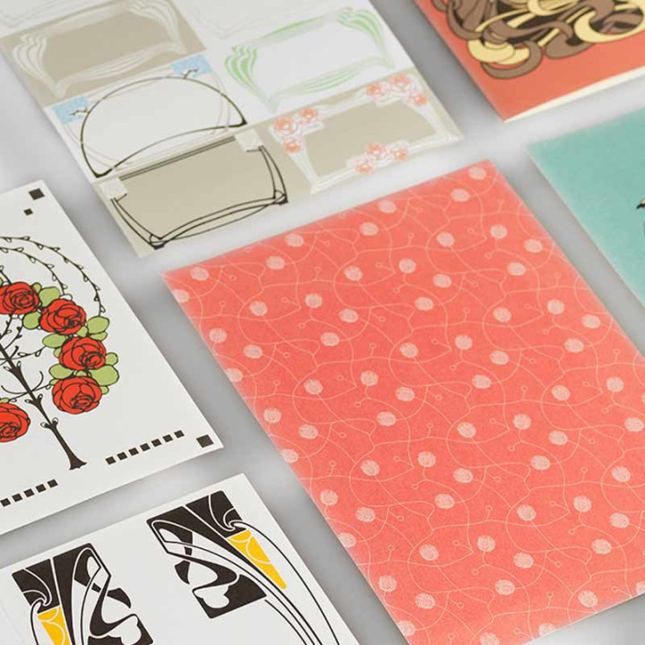 Coffret de correspondance - Papier à lettres + enveloppes + autocollants - Art nouveau
