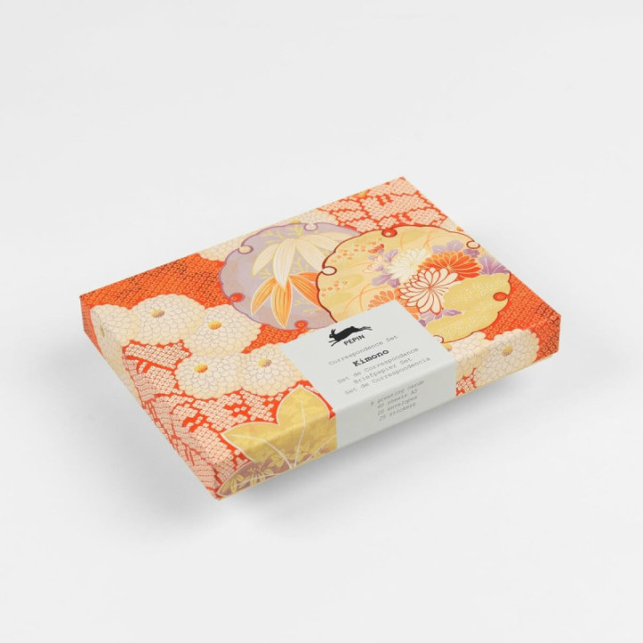 Coffret de correspondance - Papier à lettres + enveloppes + autocollants - Kimono Geisha
