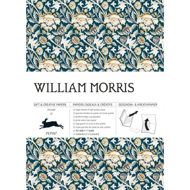 Papiers créatifs - Œuvres de William Morris - Scrapbooking - 12 feuilles - 50x70cm