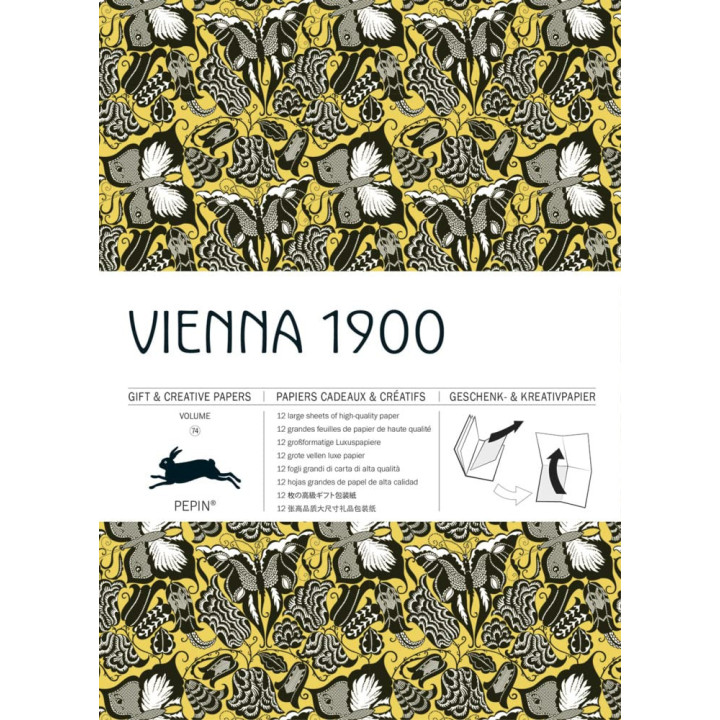 Papiers créatifs - Motifs Art Déco Vienna 1900 - Scrapbooking - 12 feuilles - 50x70cm